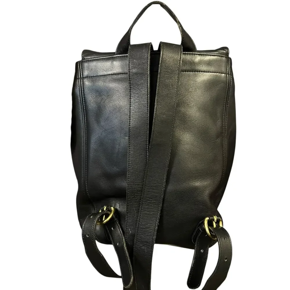 Vintage 1994 Coach Black Leather SoHo Bac Sac Backpack 4134 Made in USA w/ Card - Picture 9 of 12